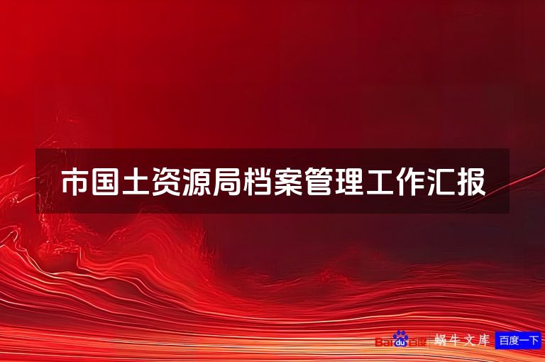 市国土资源局档案管理工作汇报