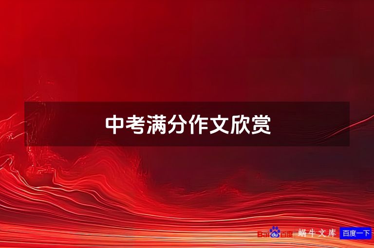 中考满分作文欣赏