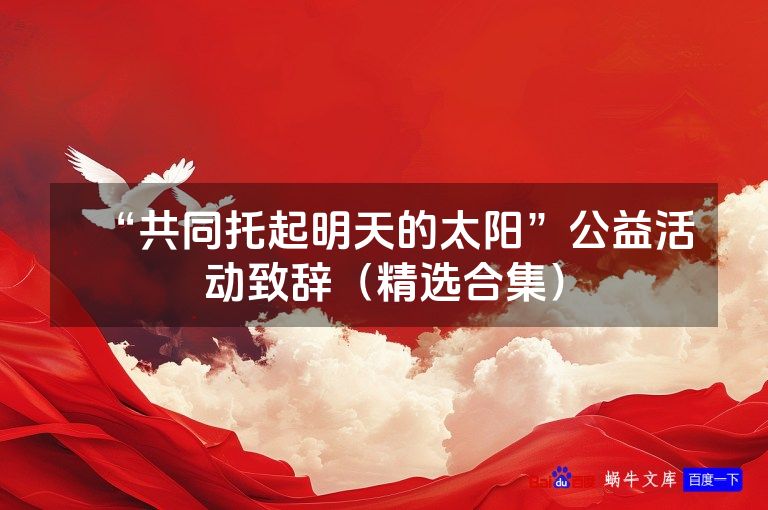 “共同托起明天的太阳”公益活动致辞（精选合集）