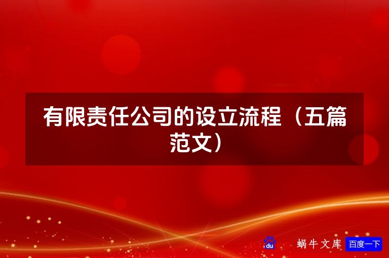 有限责任公司的设立流程（五篇范文）