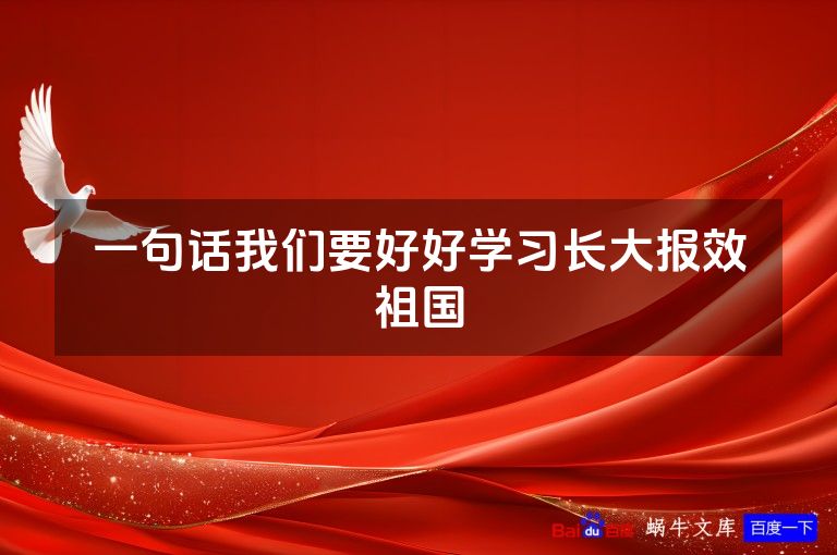 一句话我们要好好学习长大报效祖国
