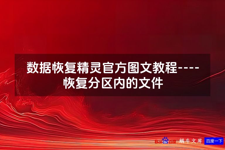数据恢复精灵官方图文教程----恢复分区内的文件