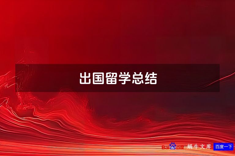 出国留学总结