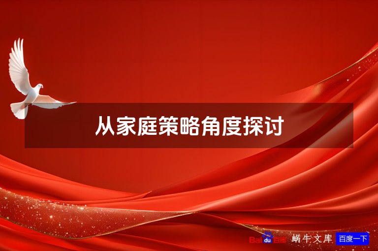 从家庭策略角度探讨