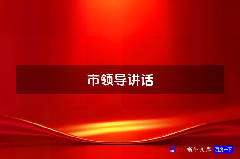 市领导讲话