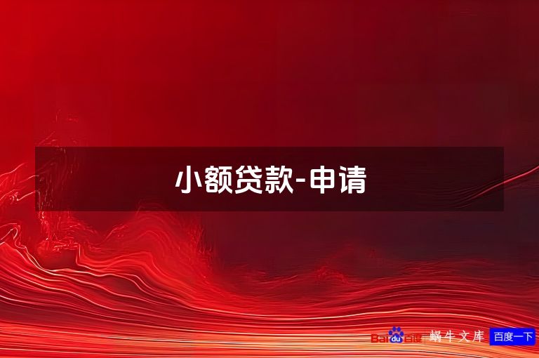 小额贷款-申请