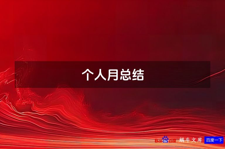 个人月总结