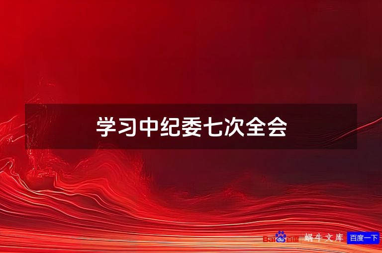 学习中纪委七次全会