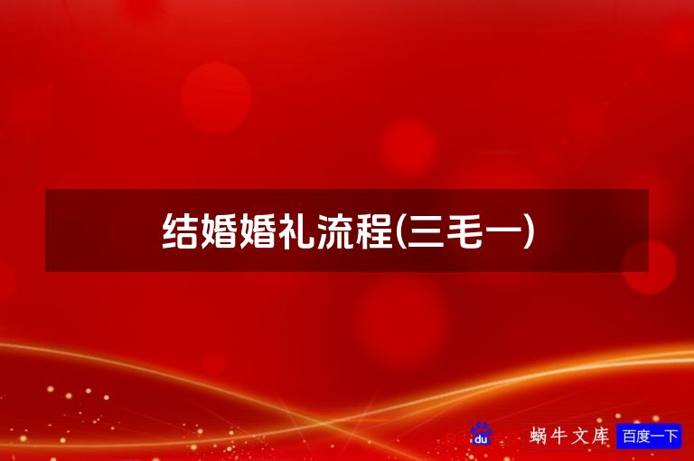 结婚婚礼流程(三毛一)