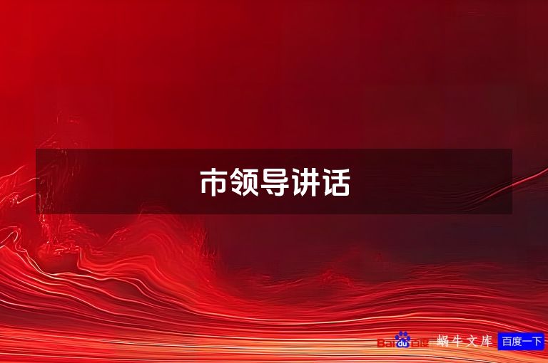 市领导讲话