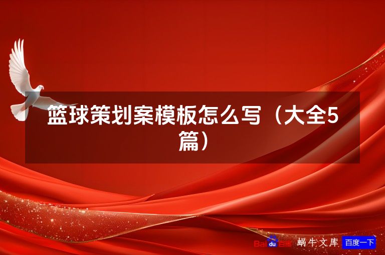 篮球策划案模板怎么写(大全5篇)