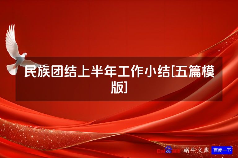 民族团结上半年工作小结[五篇模版]