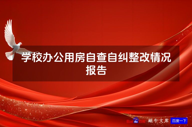 学校办公用房自查自纠整改情况报告