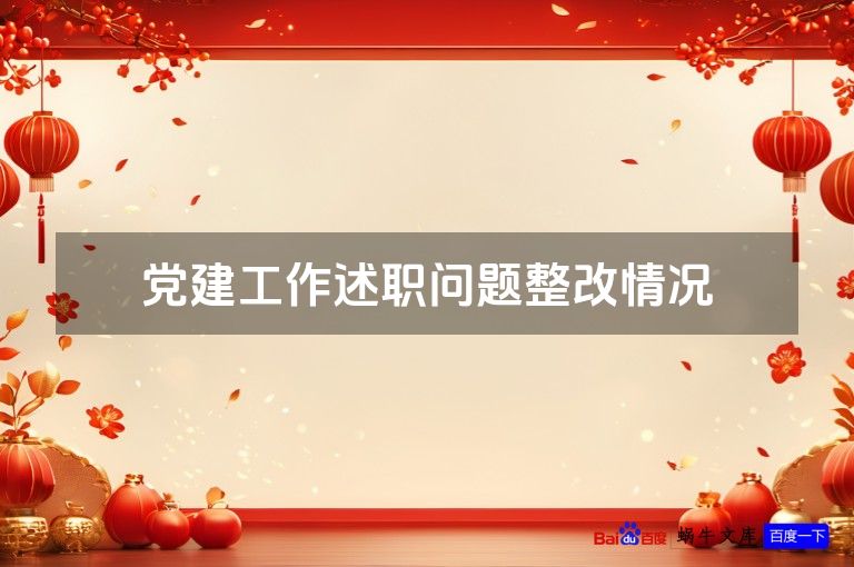 党建工作述职问题整改情况