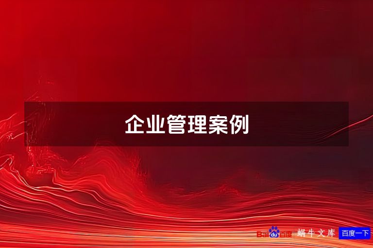 企业管理案例