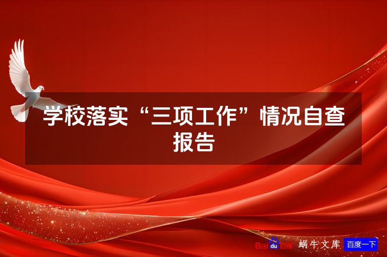 学校落实“三项工作”情况自查报告