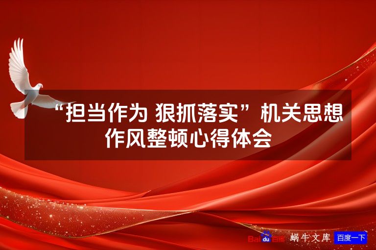 “担当作为 狠抓落实”机关思想作风整顿心得体会