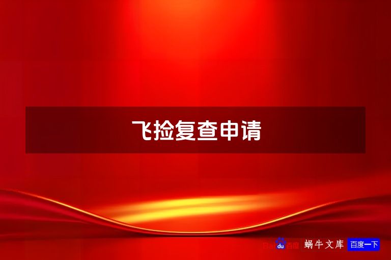 飞捡复查申请
