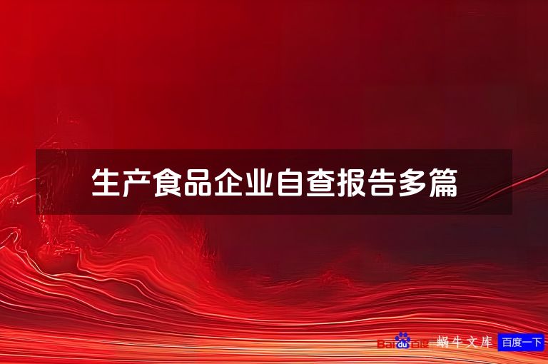 生产食品企业自查报告多篇