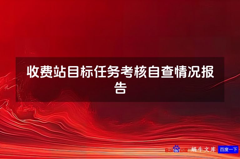 收费站目标任务考核自查情况报告