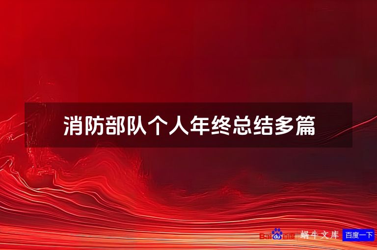 消防部队个人年终总结多篇