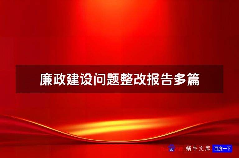 廉政建设问题整改报告多篇