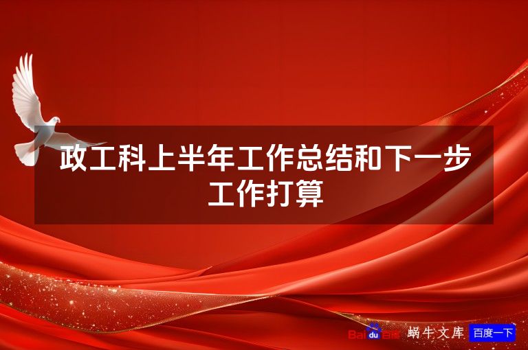 政工科上半年工作总结和下一步工作打算