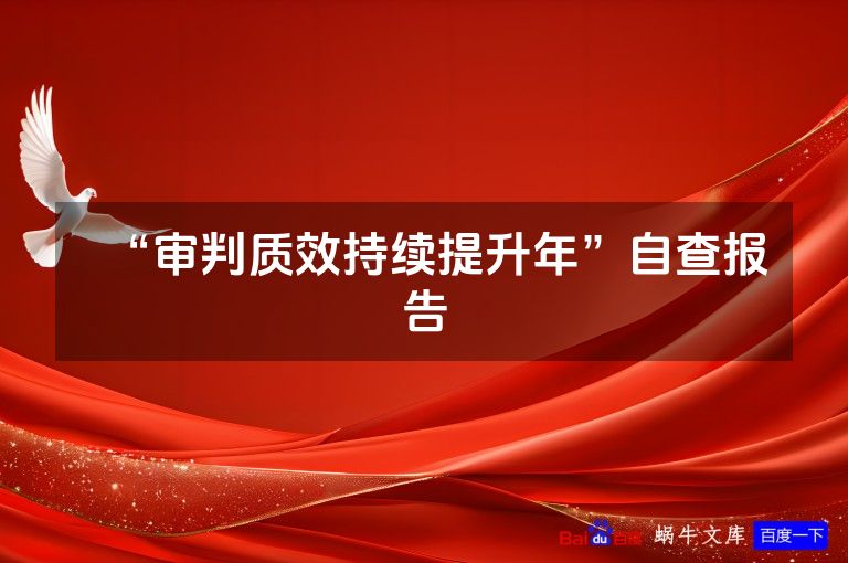 “审判质效持续提升年”自查报告