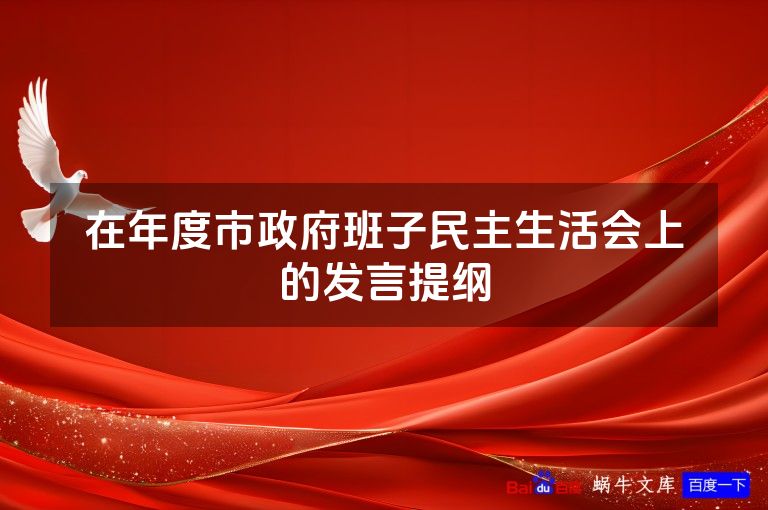在年度市政府班子民主生活会上的发言提纲