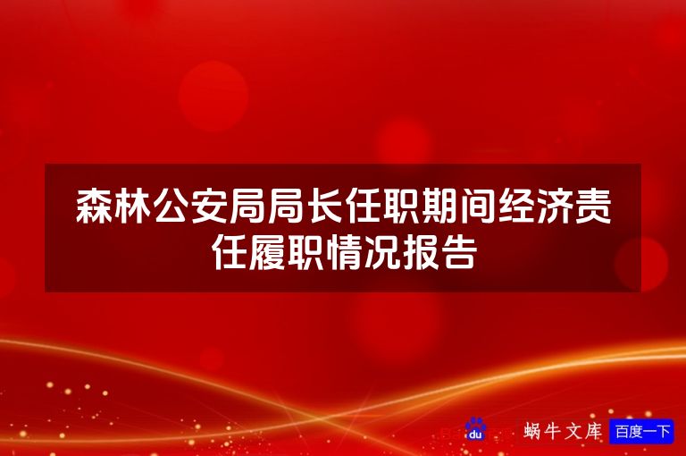 森林公安局局长任职期间经济责任履职情况报告