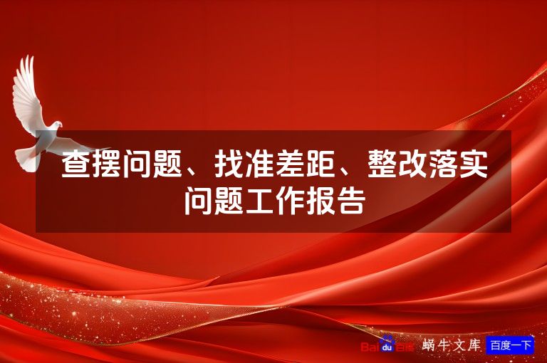 查摆问题、找准差距、整改落实问题工作报告