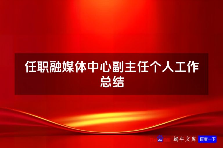 任职融媒体中心副主任个人工作总结