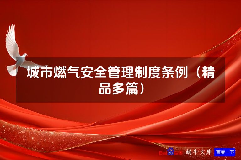城市燃气安全管理制度条例(精品多篇)