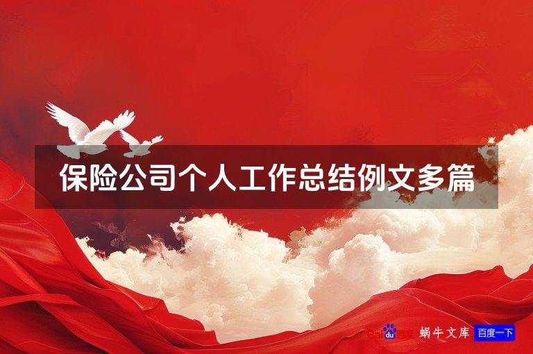 保险公司个人工作总结例文多篇