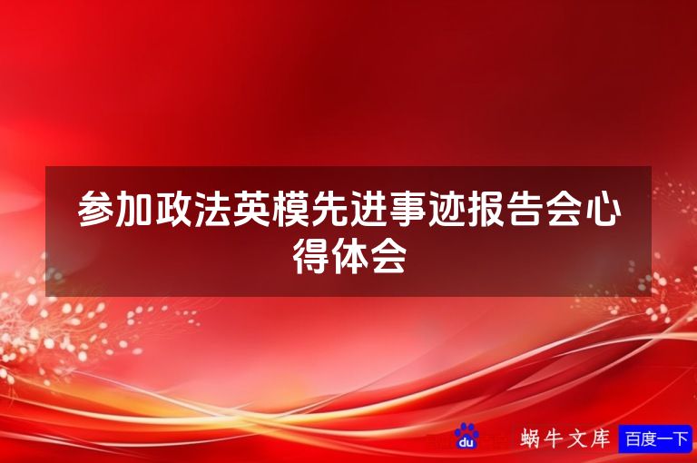 参加政法英模先进事迹报告会心得体会