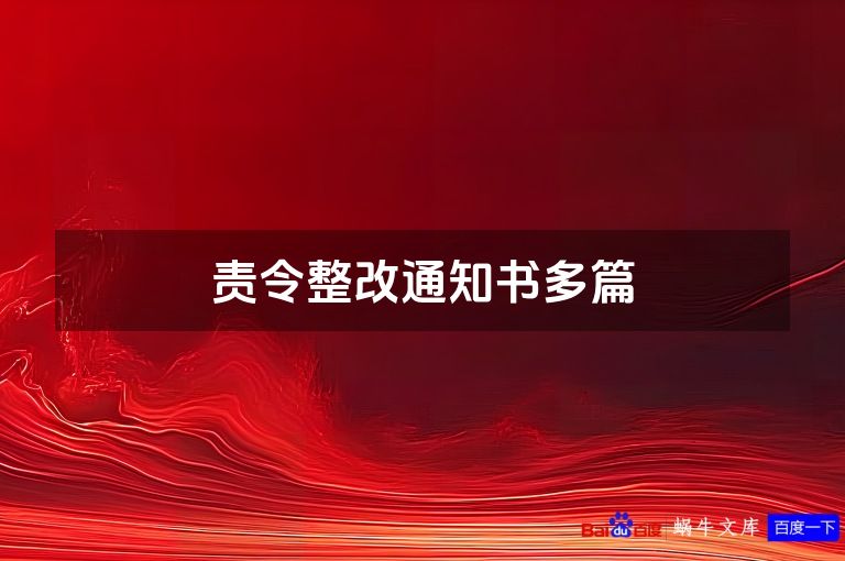 责令整改通知书多篇