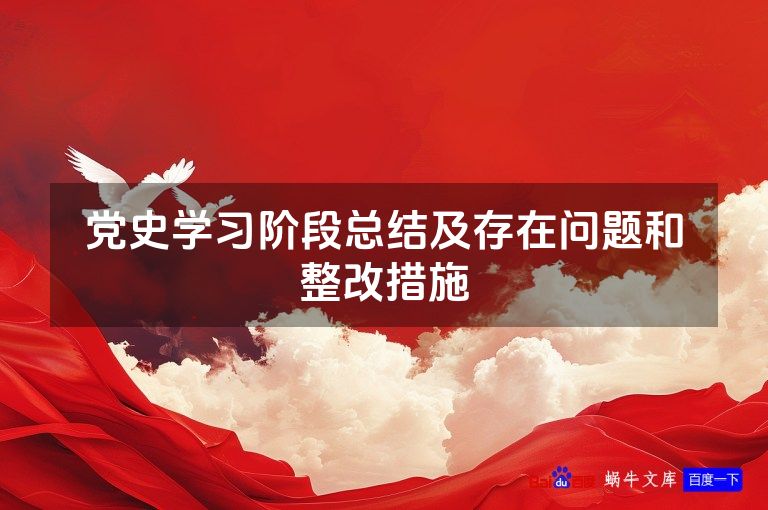 党史学习阶段总结及存在问题和整改措施