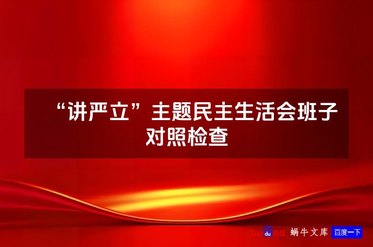 “讲严立”主题民主生活会班子对照检查