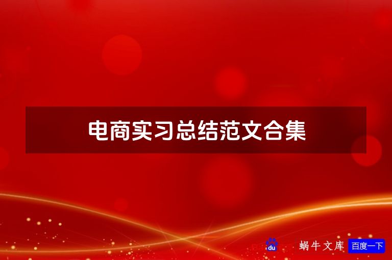 电商实习总结范文合集