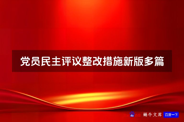 党员民主评议整改措施新版多篇