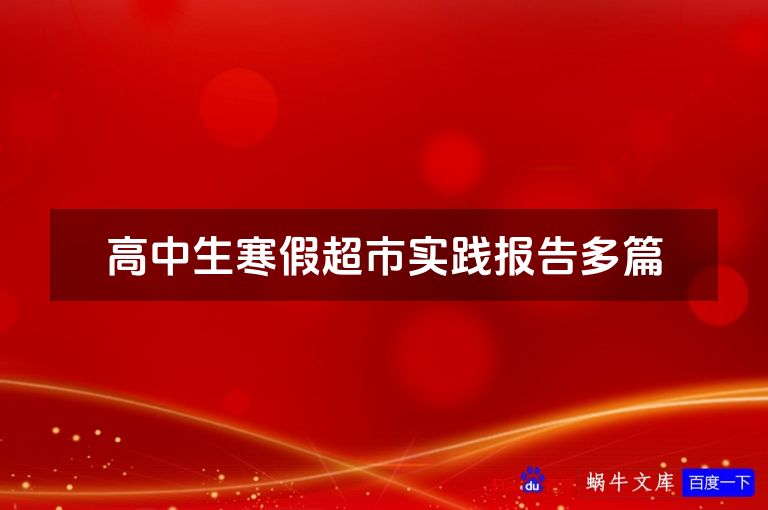 高中生寒假超市实践报告多篇
