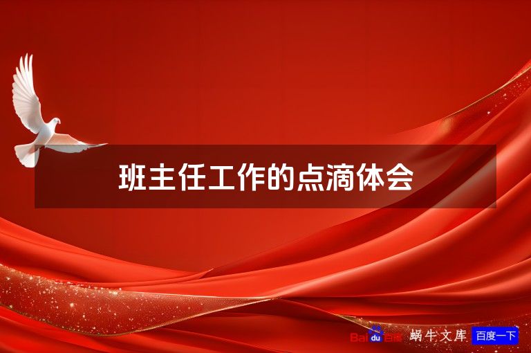 班主任工作的点滴体会