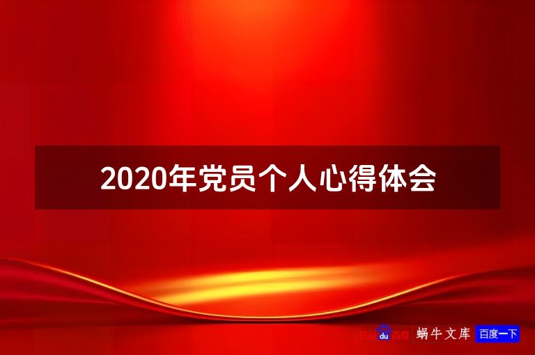 2020年党员个人心得体会