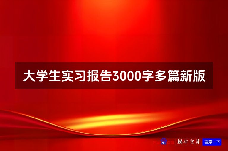 大学生实习报告3000字多篇新版