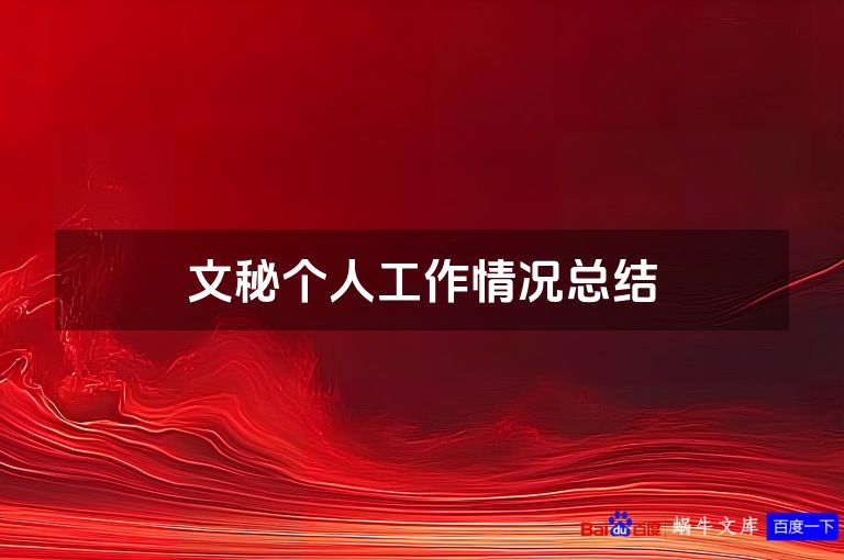 文秘个人工作情况总结