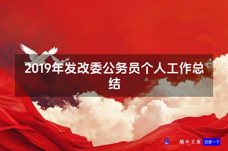 2019年发改委公务员个人工作总结