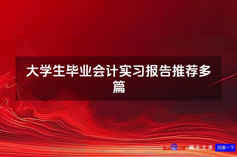 大学生毕业会计实习报告推荐多篇