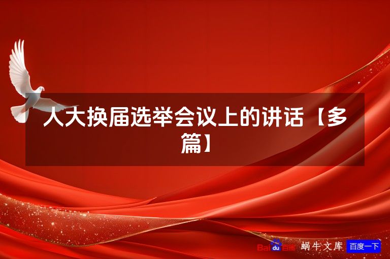 人大换届选举会议上的讲话【多篇】