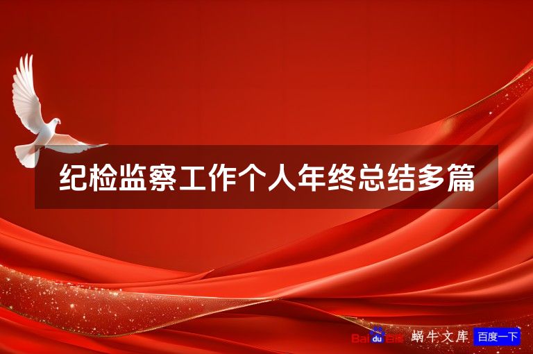 纪检监察工作个人年终总结多篇