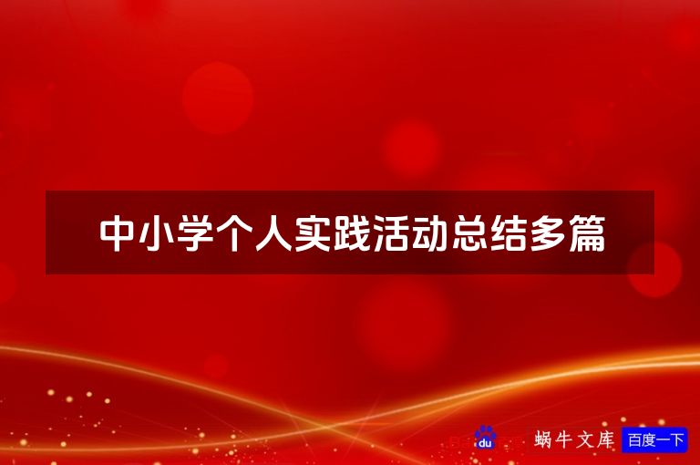 中小学个人实践活动总结多篇